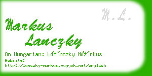markus lanczky business card